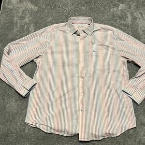 Tommy Bahama Long Sleeve Shirt Mens Medium Sarasota Stretch Mulitcolor